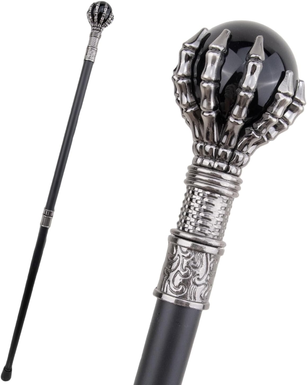 36.6in Black Glass Ball Steampunk Walking, Cane Fashion Decorative Walking Stick Gentleman for Gentleman Elegant Cosplay