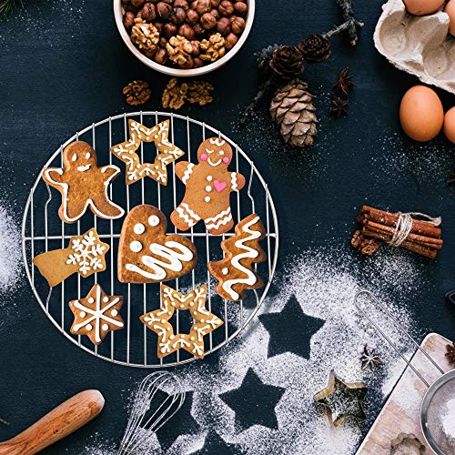 E-Far 7½ Inch Steaming Cooking Racks, Stainless Steel Round Baking Cooling Rack Set Of 2, Multi-Purpose For Canning Air Fryer Pressure Cooker, Dishwasher Safe #TOP4