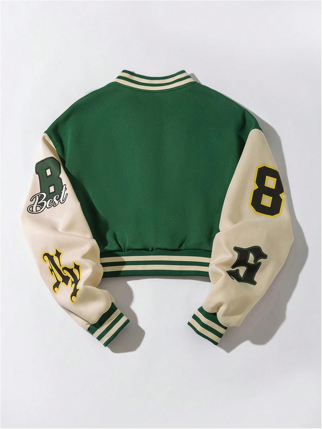 Milumia Women's Letter Print Button Down Varsity Jacket Baseball Collar Neck Crop Jackets Streetwear - Image 4