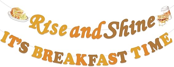 Cheereveal Rise and Shine, It’s Breakfast Time Banner, Let’s Brunch Photography Background Decorations, Breakfast Food Theme Birthday Baby Bridal Shower Bachelorette Engagement Party Supplies