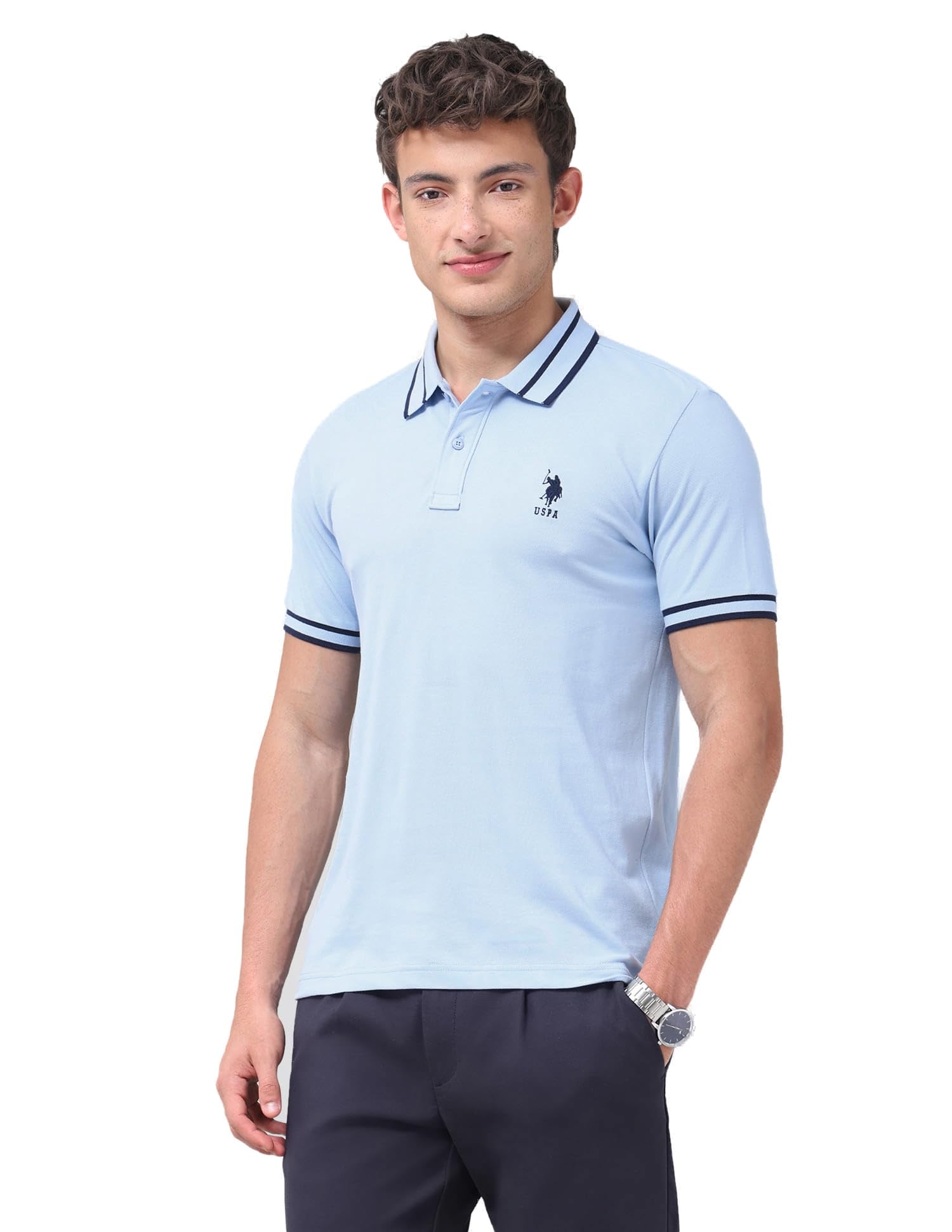 u.s. polo assn. Men Cotton Regular Fit Polo Shirt-picture-55