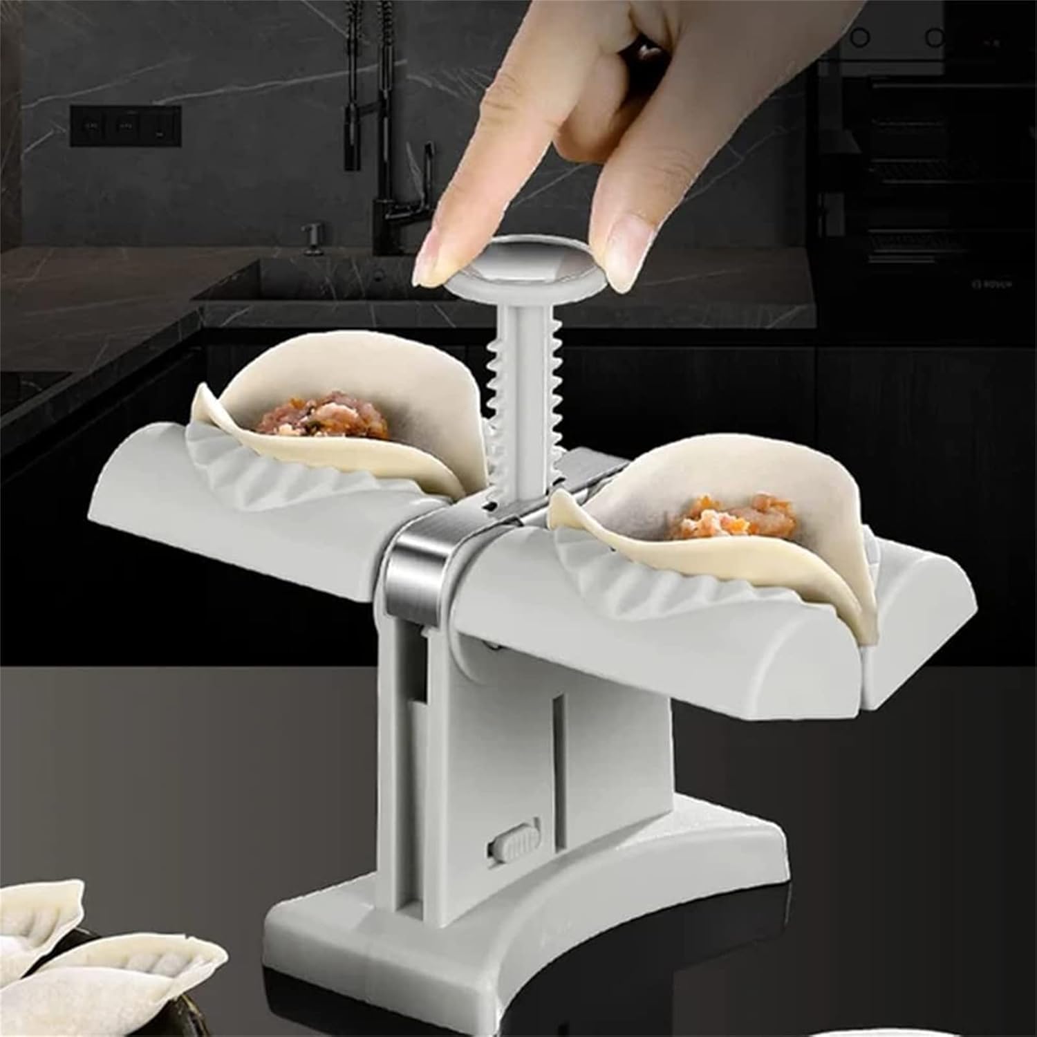 Stainless Steel Dumpling Maker Mould - Stainless Steel Dumpling Maker, Wrap Two at A Time, Fast Easy Dumpling Tool Ravioli Mould Wrapper for Kitchen Restaurant Accessories
