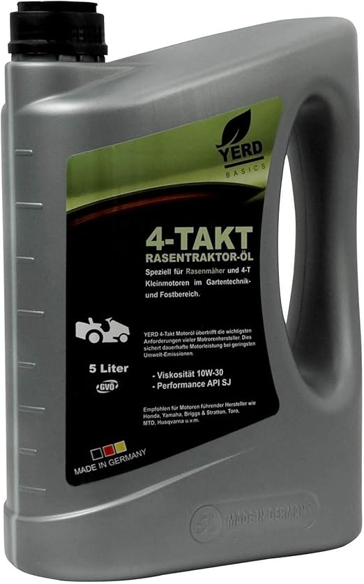 Yerd Basics 5 Liter SAE 10W30 Rasenmäher MehrbereichsMotoröl (Made in Germany), hochwertiges
