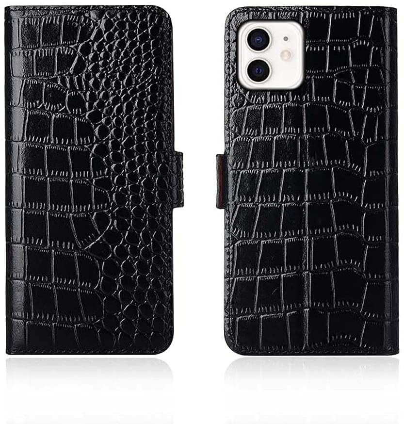 Étui de téléphone à rabat crocodile pour iPhone 11 KANUZ