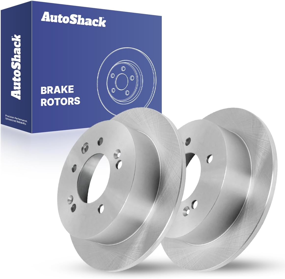 AutoShack Rear Solid Brake Rotors 2-PC Set Replacement for 2007-2010 Hyundai Elantra 10.31" (261.9 mm)