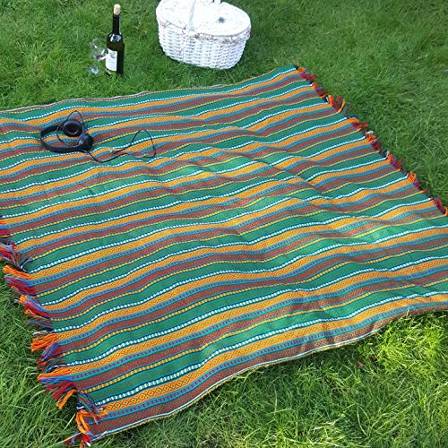 Secret Sea Collection - Ethnic Pattern Square Tablecloth, Natural Dye Colors, Perfect For Side & End Tables, Square Tables, Picnic Tables Or Picnic Tablecloth (55''X55'', Spring Weather) #TOP1