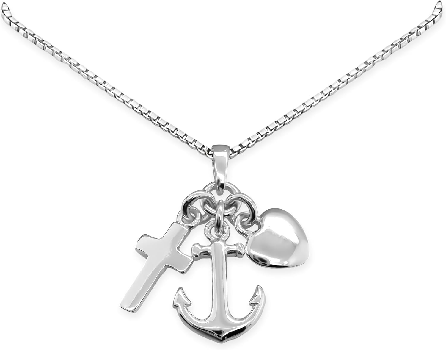 925 Sterling Silver Faith Hope and Charity Necklace Daughter Confirmation Gift Goddaughter Baptism Gift Granddaughter First Communion Gift Necklace