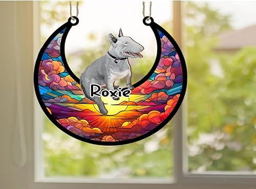 Vista 34 de LOVELYPOD Adorno de Navidad personalizado de perro pastor alemán, atrapasoles conmemorativo, adorno de Navidad de pastor alemán con nombre, pérdida