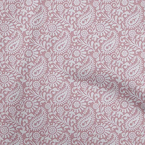 oneOone Cotton Cambric Dusty Pink Fabric Paisleys Sewing Craft Projects Fabric Prints By Yard 42 Inch Wide-U8