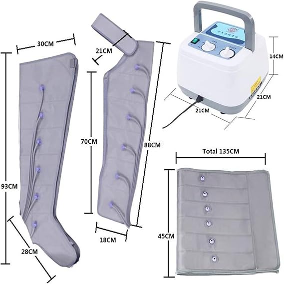 Pressotherapy Air Compression Leg Foot Massager with Remote Control, Pneumatic Wrap Pressure Machine for Lymphatic Drainage, Full Body Massager with 4 Air Cushions