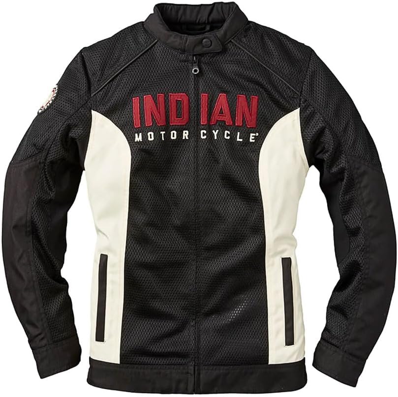 Indian Motorcycle Women's Mesh Lightweight 2 Riding Jacket with Removable Liner, Black - L
