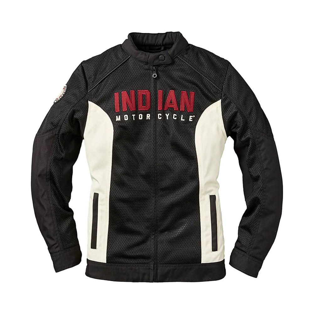 Indian Motorcycle Women's Mesh Lightweight 2 Riding Jacket with Removable Liner, Black - L