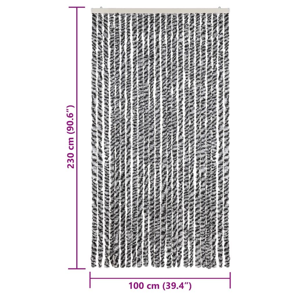 Hothingwell Zasłona przeciw owadom Chenille 100 x 230 cm czarno-biała
