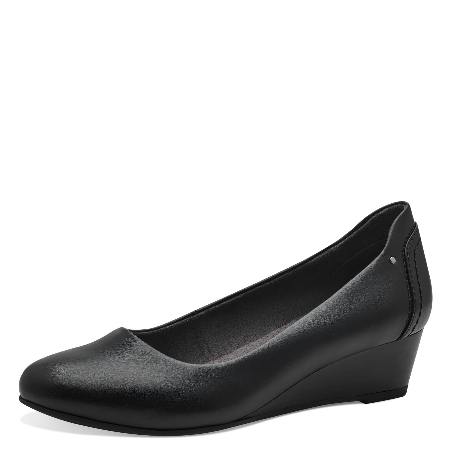Jana Women’s Pumps with Wedge Heel Vegan, Black, 6,5 UK