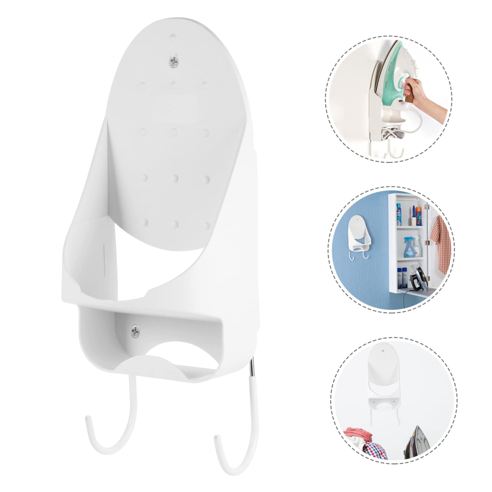 NUOBESTY 1pezzi Per Da Stiro Parete Supporto Resistente Al Calore Per Da Stiro Gancio Organizzatore Per Lavanderia Soggiorno Parete Compatto e Durevole