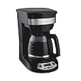 12 Cup Programmable Drip Coffee Maker, Brew Options, Glass Carafe (46299), Black with Stainless Accents