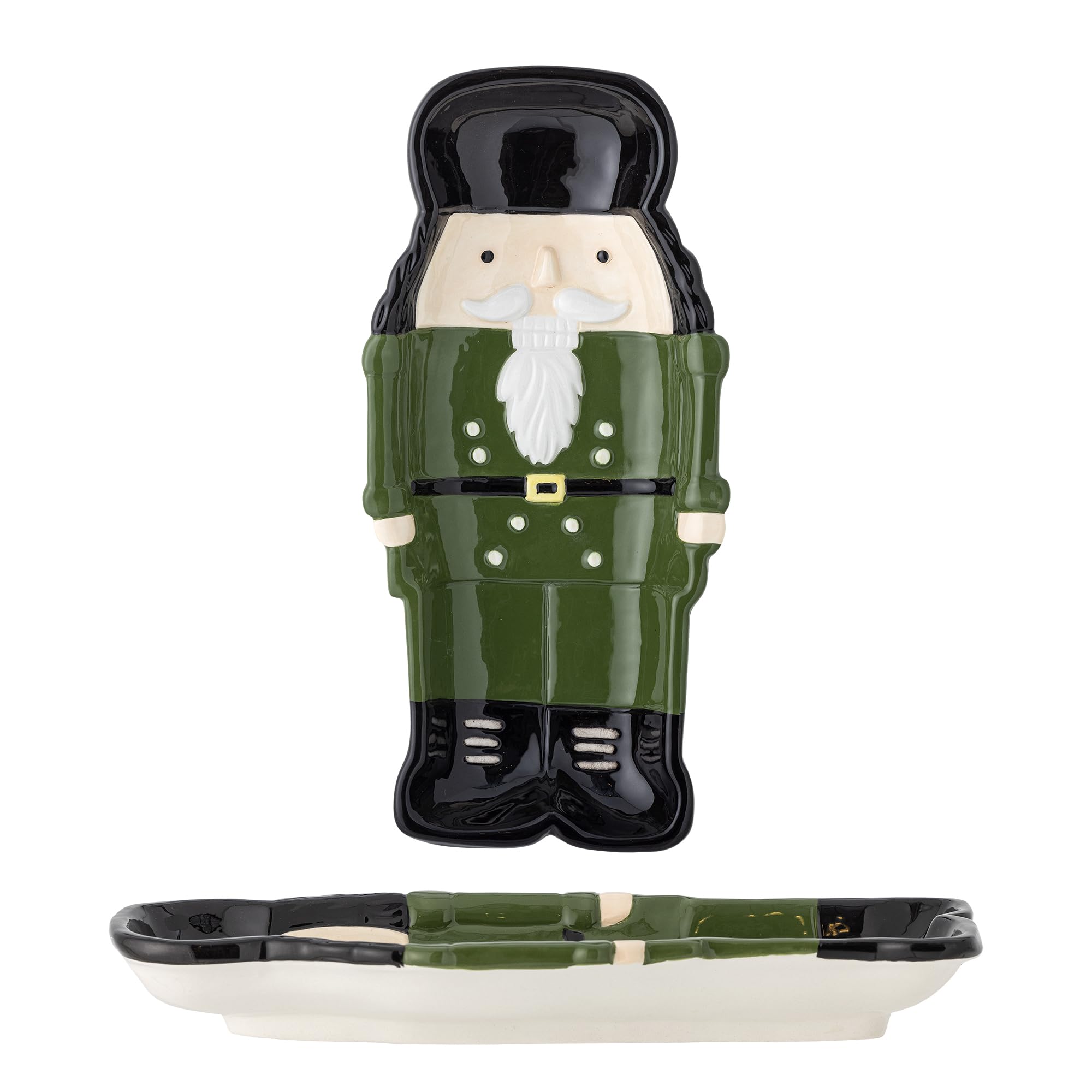 Bloomingville Feast Serving Plate in The Shape of a Nutcracker in The Colour Green Made of Stoneware, Dimensions: 27 x 3 x 13 cm (L x H x W)