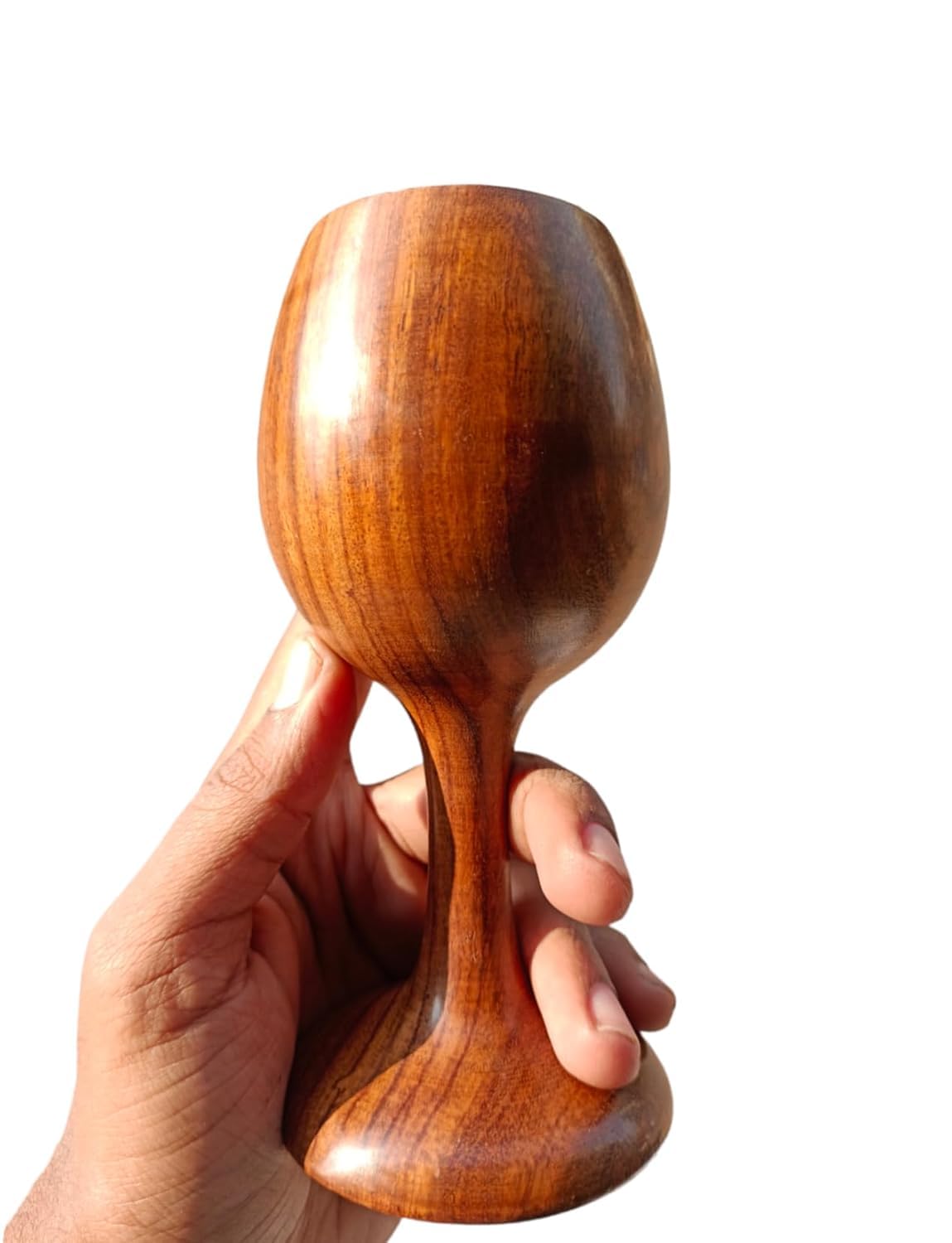 Wooden Wine Goblet Medieval Drinking Cup Wooden Cup Chalice Wood Water Glass for Kitchen Accessories Communion Handmade Wooden Tea Cup or Serving Soups, Coffee, Green Tea