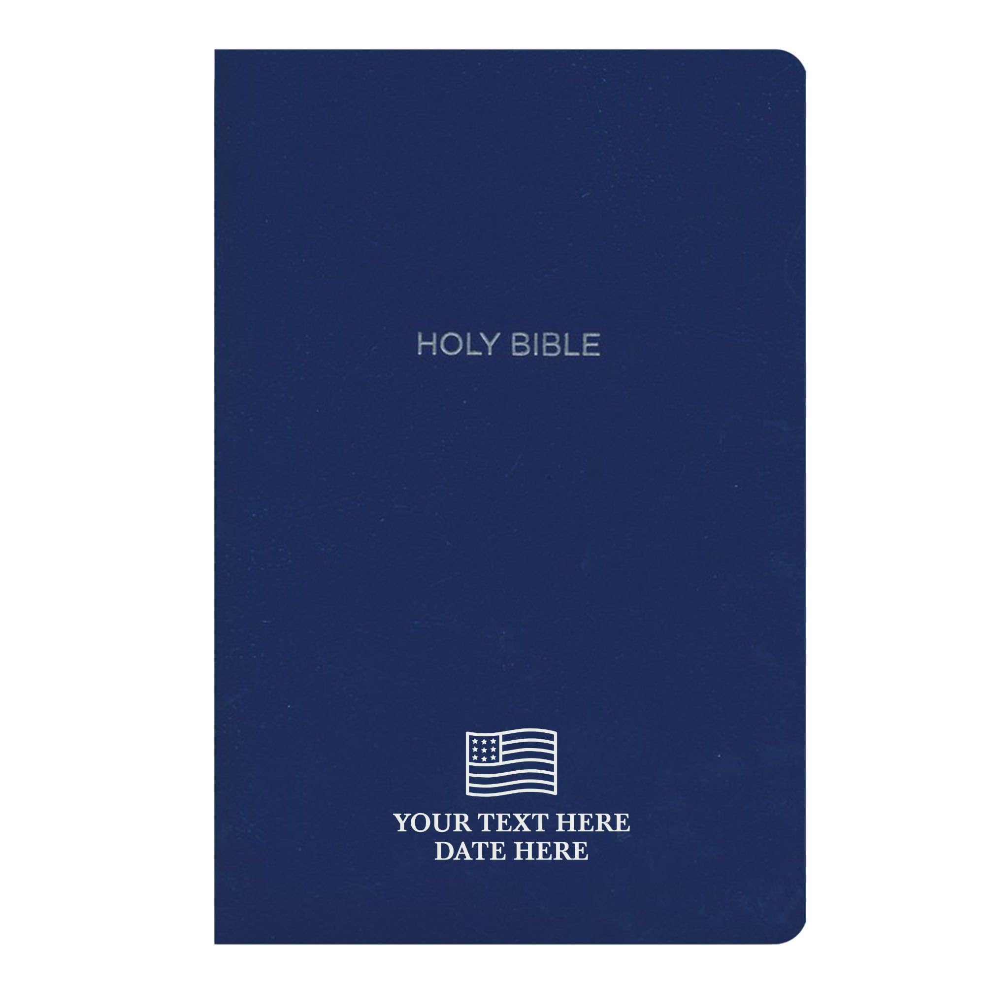 Personalized NKJV Bible Faux Leather Holy Bible with Custom Name & God Bless America Design | Up to 3 Rows of Text, Custom Gift for Patriotic