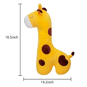 Seat Belt Pillow for Kids, Car Seatbelt Cover Children Rest Sleep Head Support Shoulder Pad Neck Pillow Plush Cartoon Giraffe Cushion