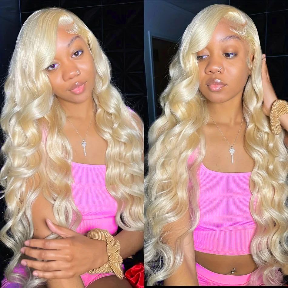 20 Inch 613 13x6 Lace Front Wig Human Hair 200 Density Blonde Wig Human Hair Body Wave Lace Front Wigs Human Hair Pre Plucked for Women Glueless Colored Wig 613 HD Lace Frontal Wigs Body Wave Wig - Image 6