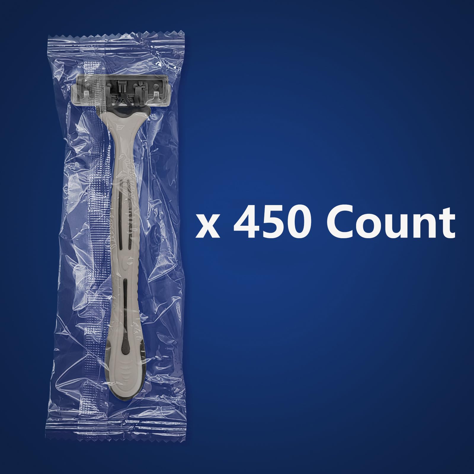 (450 Pack) Kheoxusa 3 Blade Disposable Razor,Three Blade Disposable Razor,Triple Blade Disposable Razor,Disposable Razor Individually Wrapped,Disposable Razor for Airbnb,Travel,Hotel,Tattoo-Grey Black