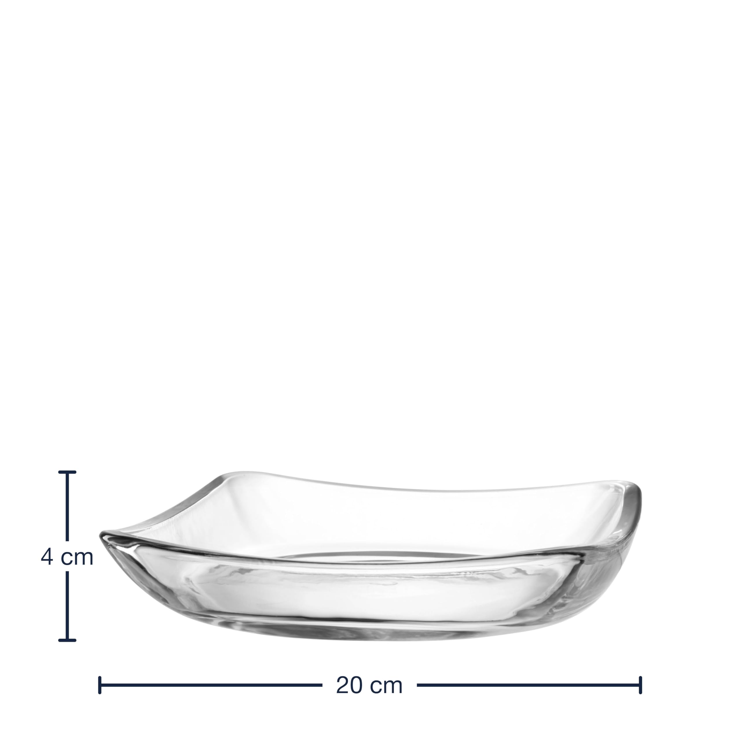 LEONARDO HOME Piazza Teller, 4er Set, spülmaschinenfeste Teller, moderne Servierteller aus Glas, Glasteller für Kuchen und Gebäck, Glasplatten zum Servieren, Höhe 4 cm, transparent, 024408