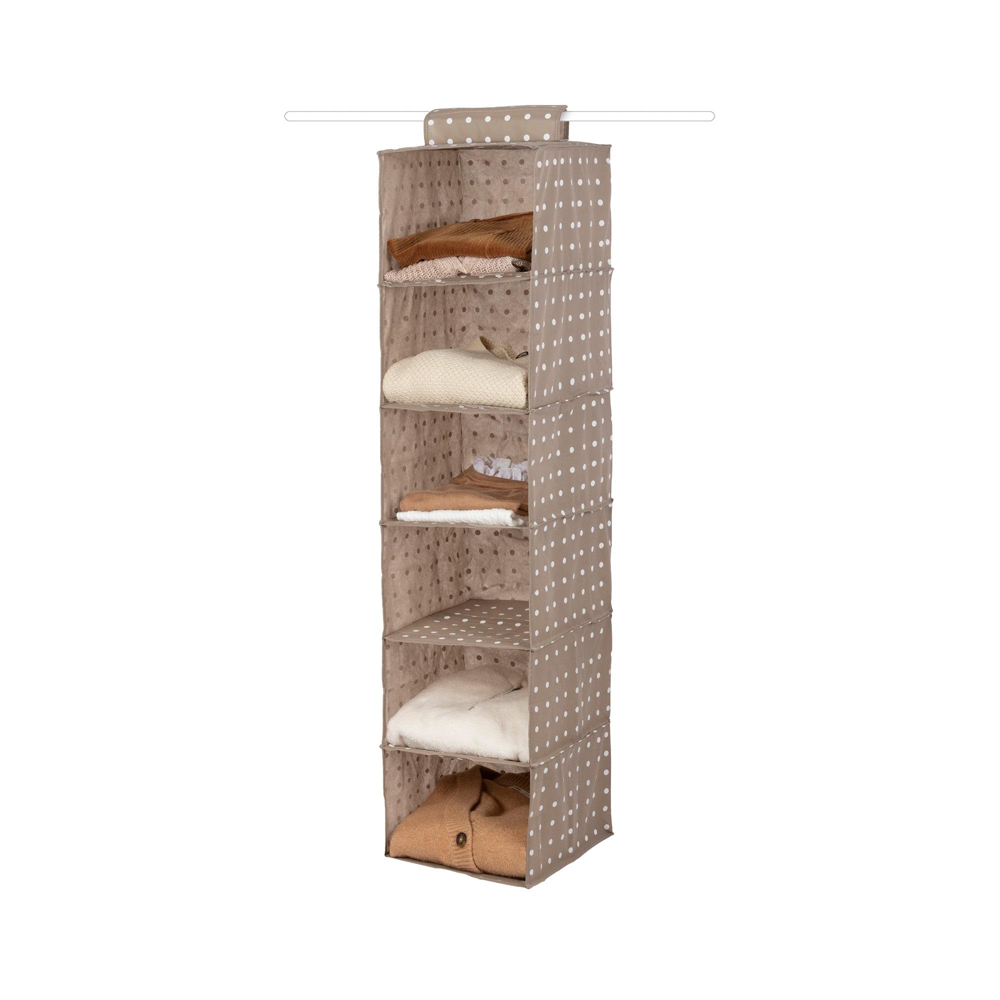 Compactor Rivoli Organizer Portatutto A Sospensione, 6 Scomparti, Fissaggio con Velcro, Fino a 6 kg, Marrone Rivoli, 30 x 30 x H 128 cm, RAN4381B
