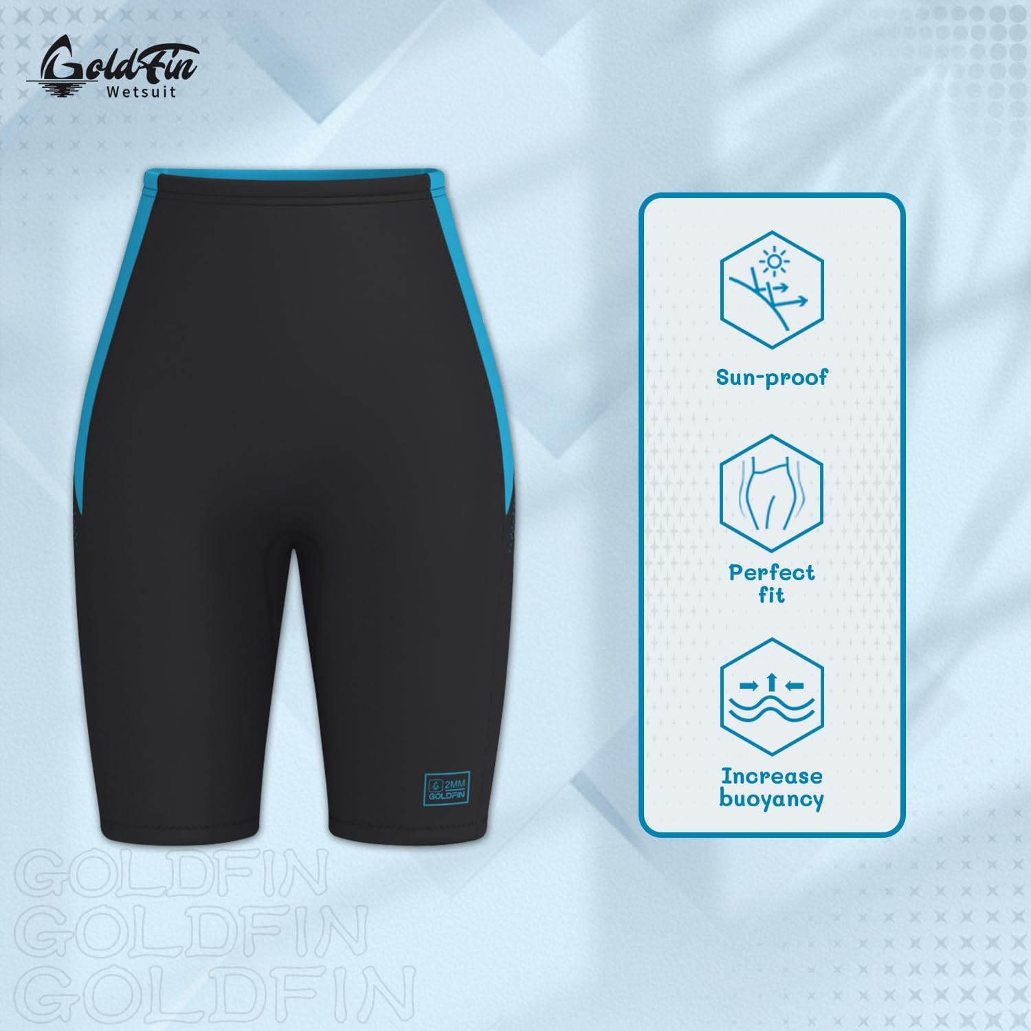 GoldFin Wetsuit Shorts Men Women, Mens Womens 2mm Wet Suits Neoprene Short for Water Sports Diving Surfing Swimming Snorkeling Kayaking