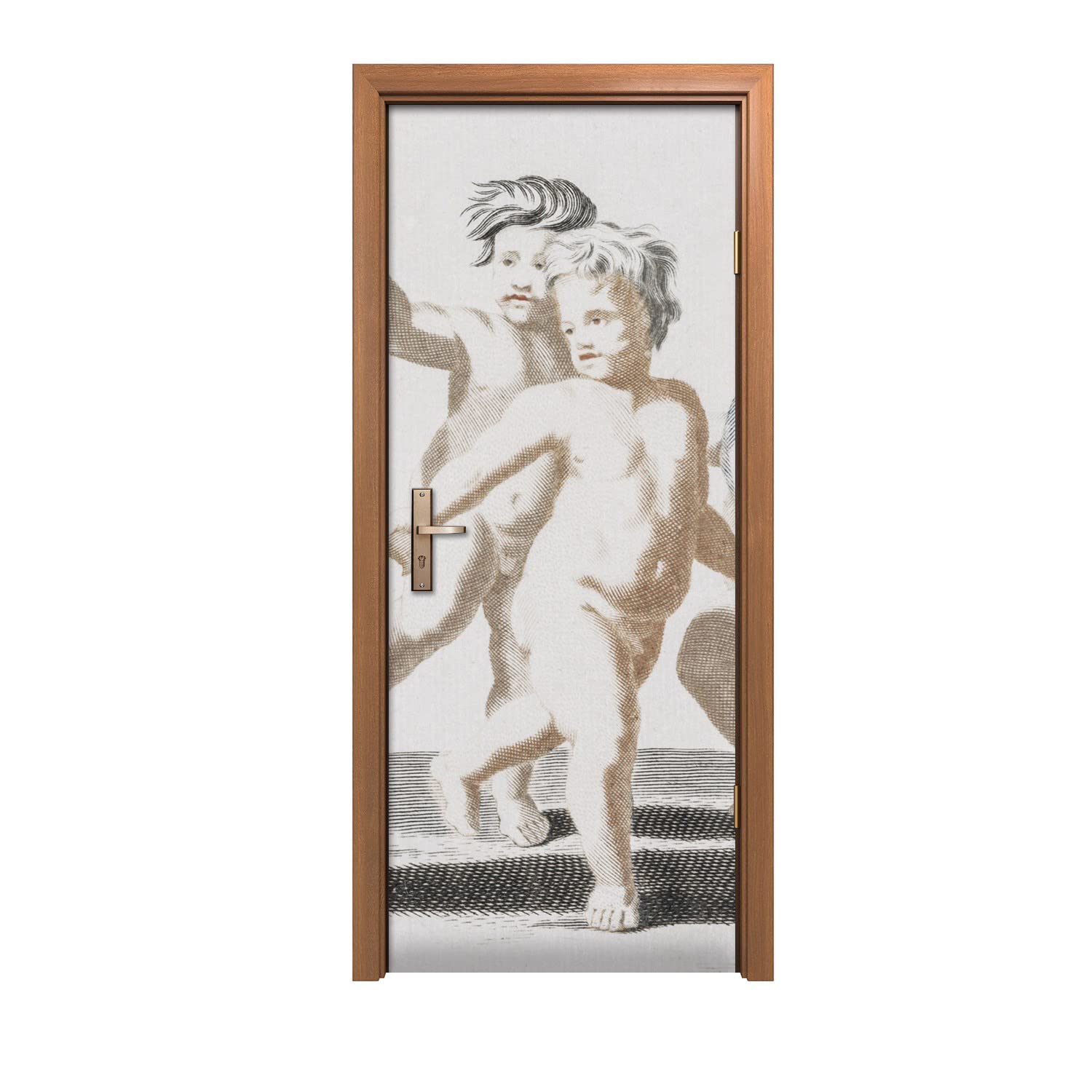 Autocollant de porte 80x200cm décoratif vintage style traditionnel Coloray