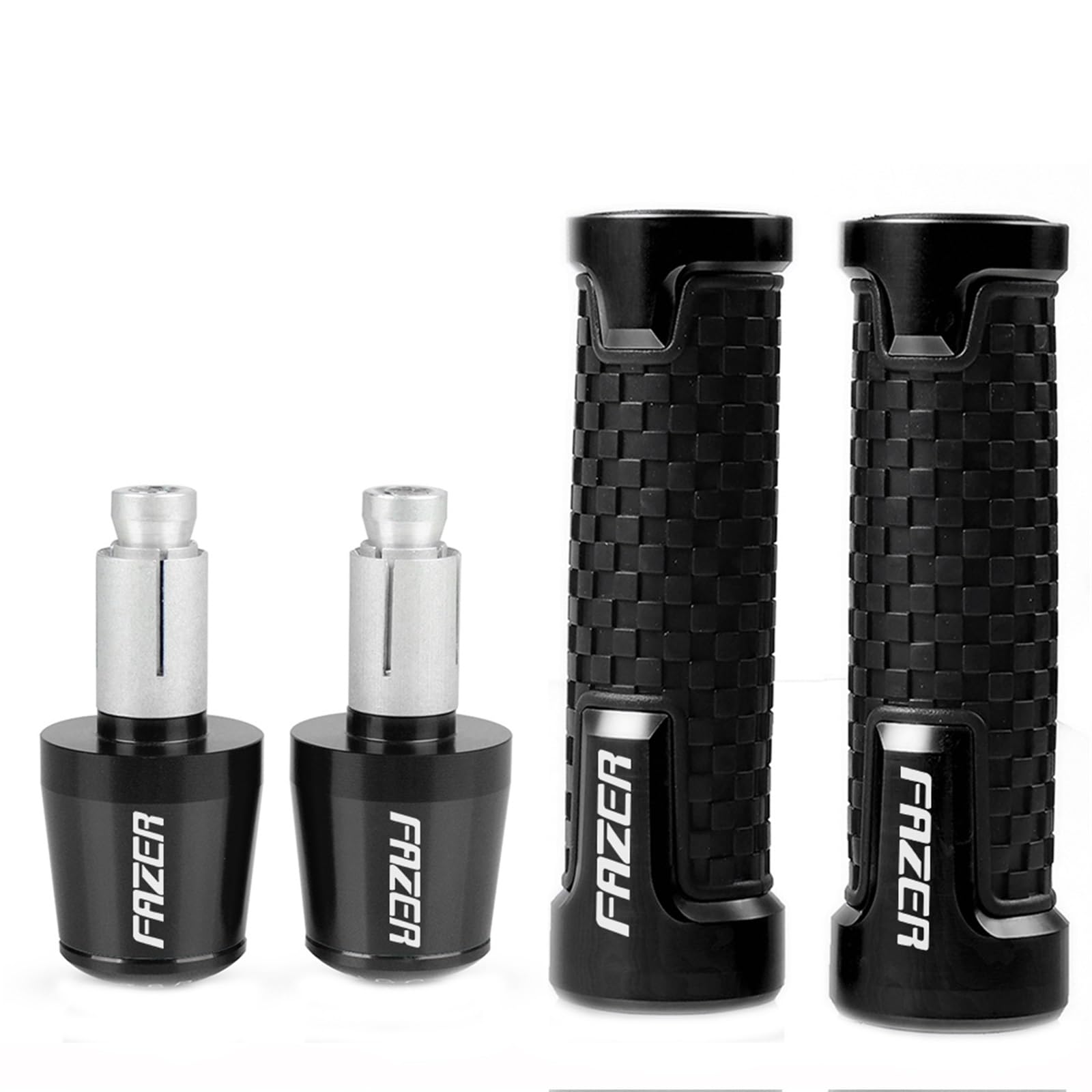 Accessoires Guidon de Moto Embouts de Guidon Bouchon Prise antidérapante Poignées pour Y&amaha FZ1 FAZER FZ6 FZ6R FZ8 FAZER FZ750 FZR1000 FAZER 150 250 400 1000 (Color : Le Noir)