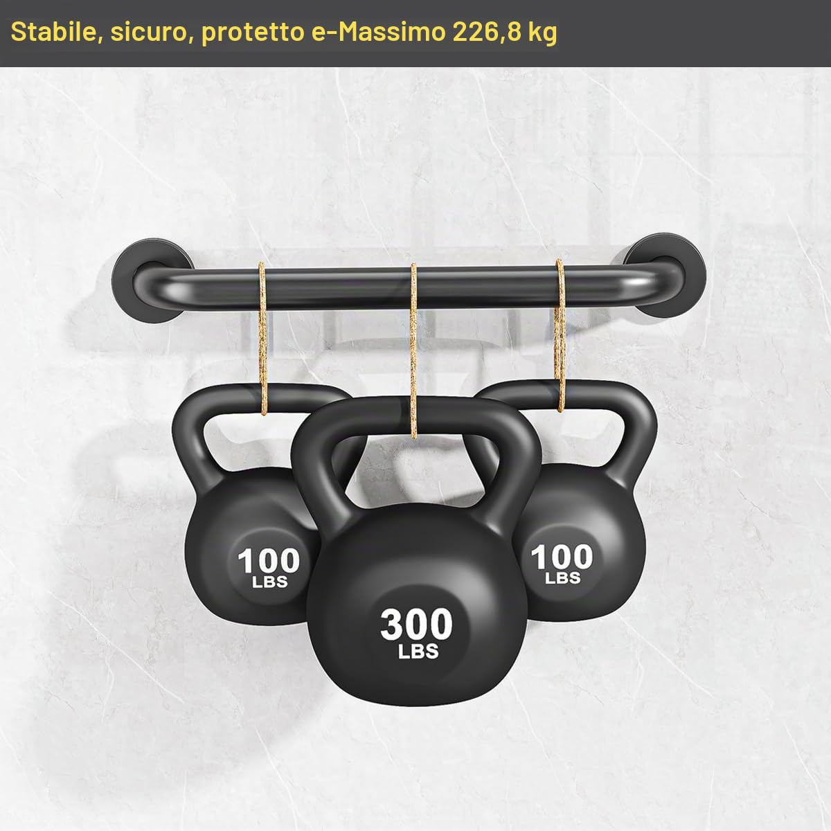 FANHAO Maniglia Doccia Anziani, 2 Pezzi 41cm Maniglione Bagno Disabili Acciaio Inox 304, Doccia Anziani, Maniglia Bagno, Il Cucina, WC, Vasca Scale Gradini, Mobilità Ridotta - Nero