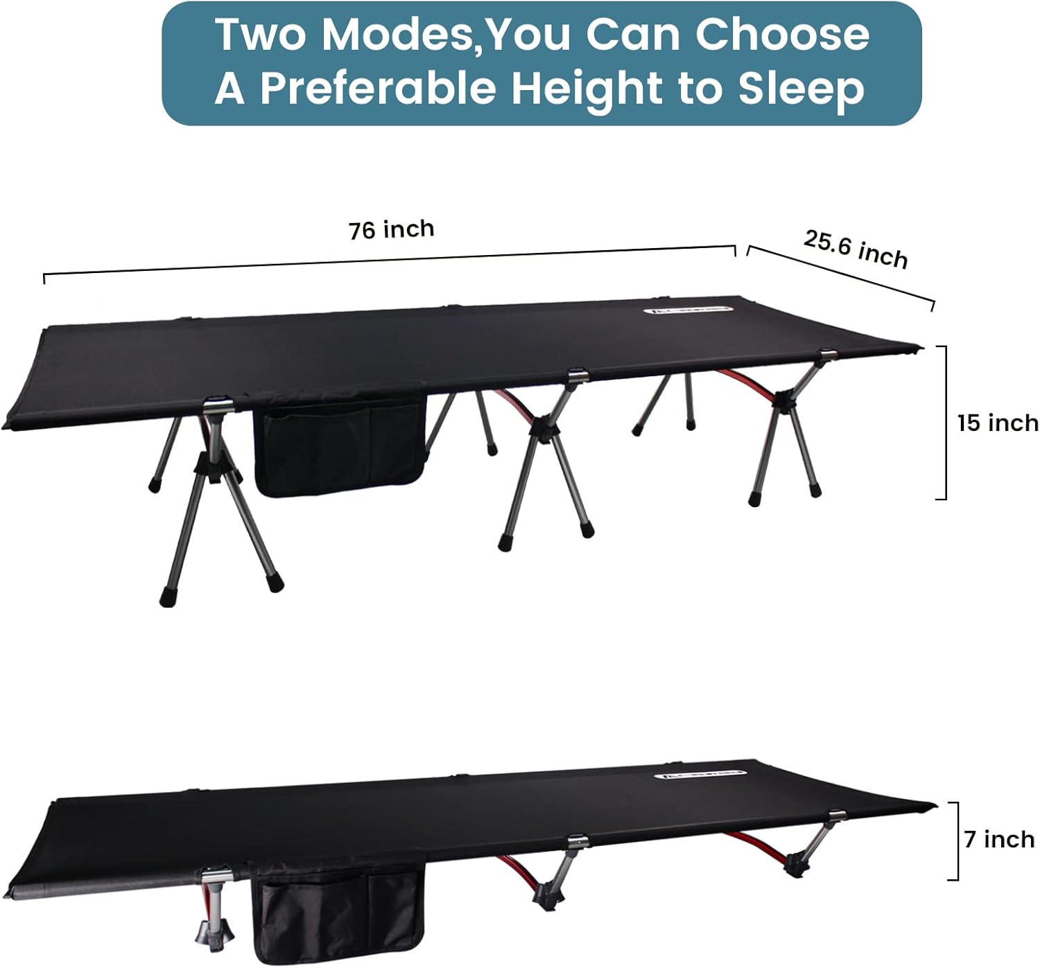 Buy C·WILDYFIELD Camping Cot, Portable Folding Camping Cots Height