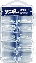 Unhas Postiças Realista Transparente, 100 Unidades, Arte Sedução