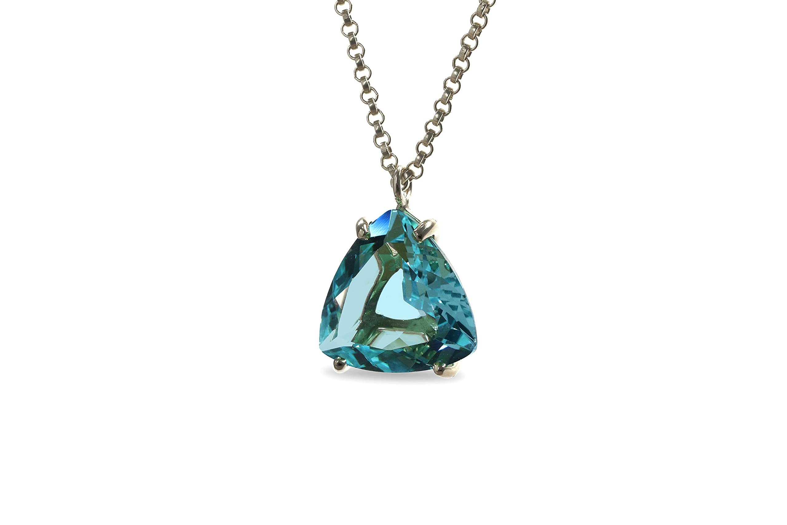 Collier Topaze Bleue en argent 925 fait main pour un style unique - 8