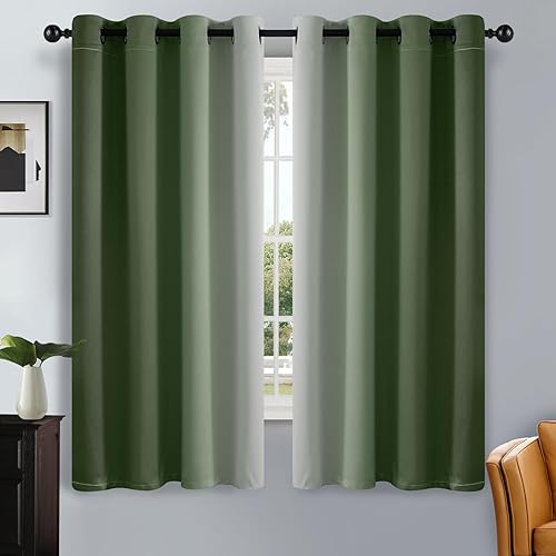 Miniatura 97 de SimpleHome Cortinas gruesas con aislamiento térmico y ojales, bloqueo de luz para oscurecer sala, dormitorio, 2 paneles, 52 x 72 pulgadas de largo,