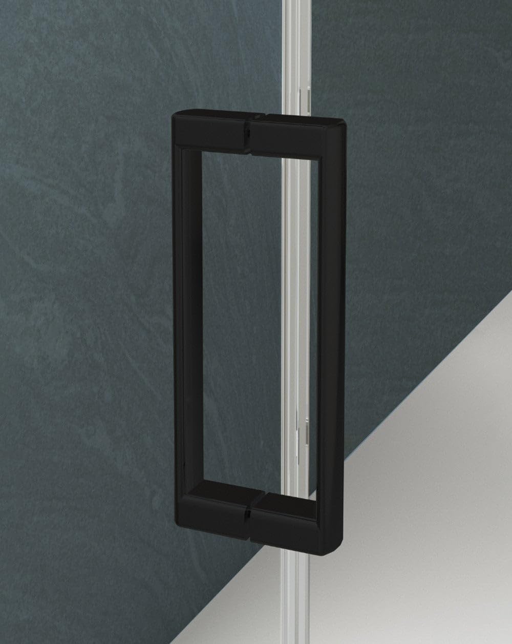 Mampara Ducha Rectangular Frontal Corredera 1 Puerta 1 Fijo | Cristal Templado 5mm Transparente | Perfil Negro 115cm (Adaptable 113,7-117,7cm) X 70cm