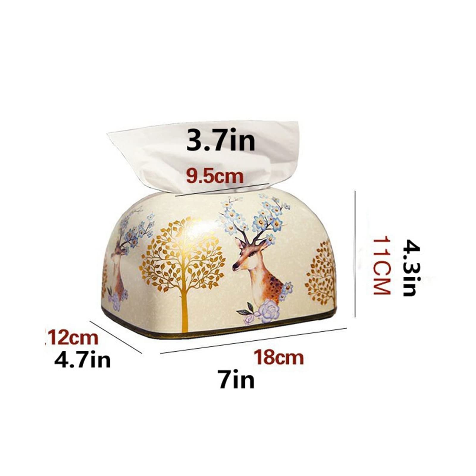 Portafazzoletti Multifunzionale Porta fazzoletti rettangolare Home Living Room Decorazione del desktop Scatola di immagazzinaggio di fazzoletti in ceramica Ristorante Decorazioni for ufficio Coperchio