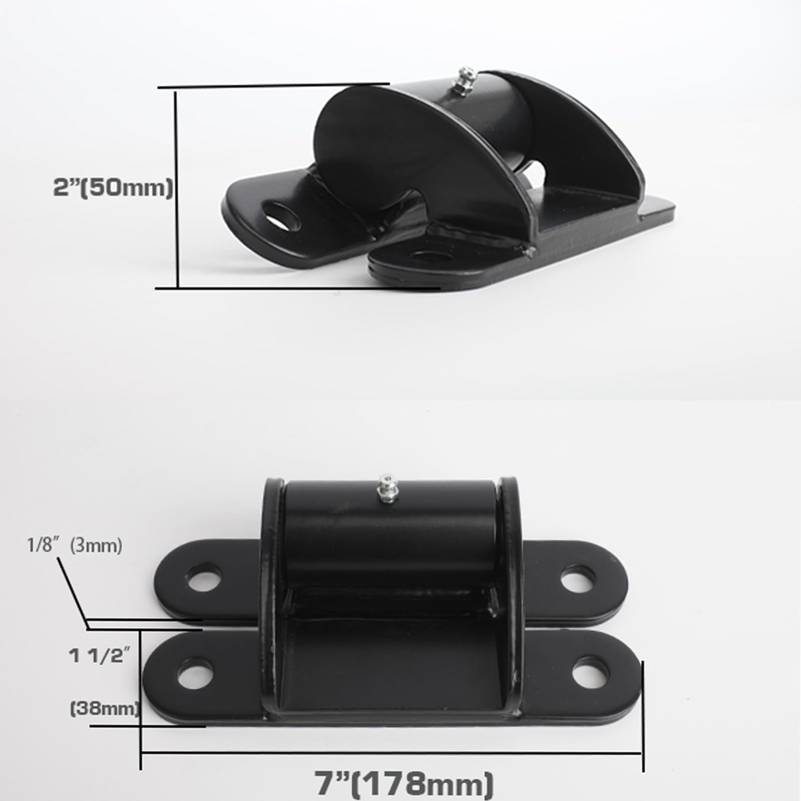 Bisagras de puerta mejoradas de 7 pulgadas resistentes con grasa Zerk, perno de bisagra de puerta de rodamiento de montaje frontal o bisagras de soldadura para puertas de remolque grandes y
