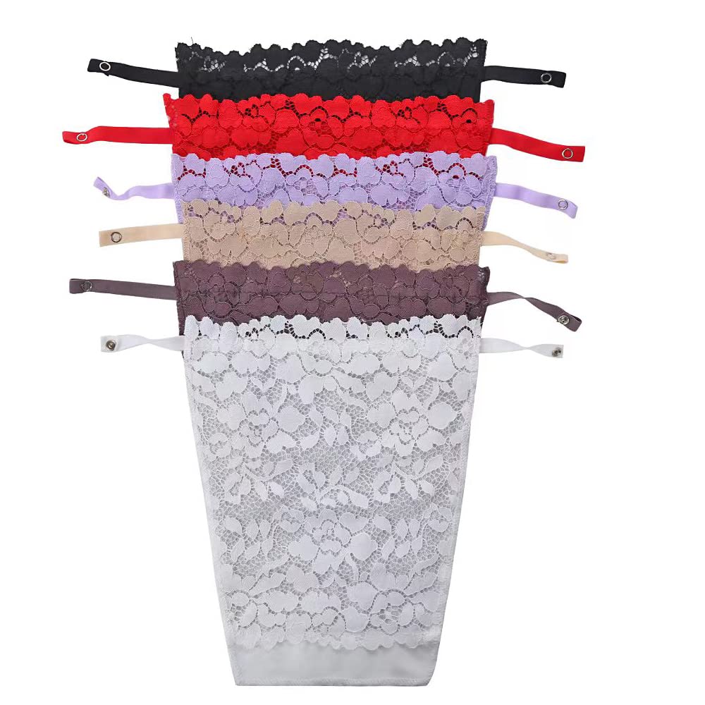 6pcs Lady Lace Clip-on Mock Camisole Bra Insert Overlay Modesty Panel Vest Tanks Camis
