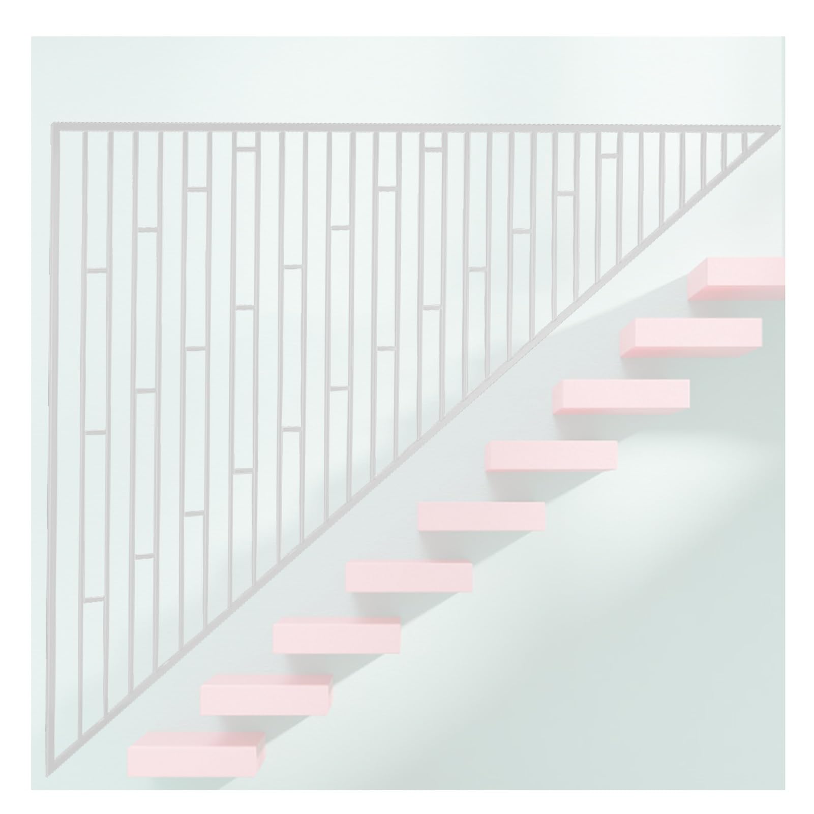 Balustrade d'escalier en fer forgé blanc 80x100cm pour séparation et terrasse