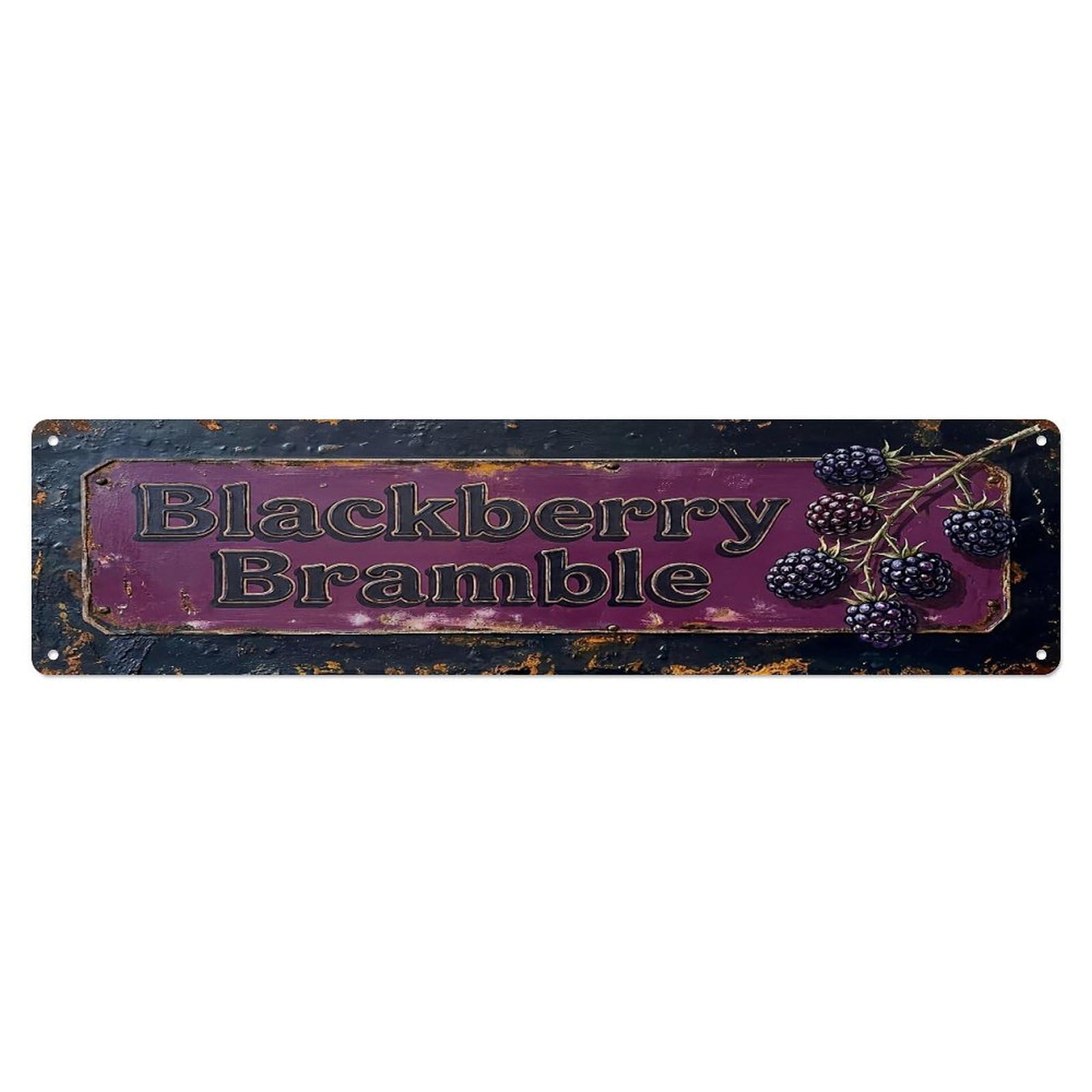 Vintage Blackberry Bramble Wild Farmhouse Metal Tin Sign