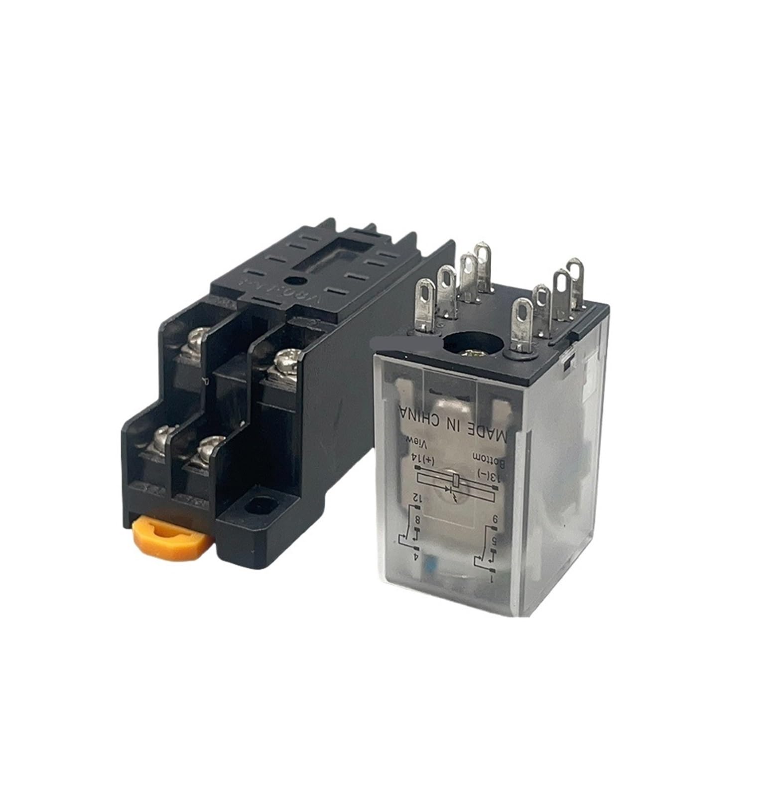 10 juegos de bobina de relé de potencia relé de uso General relés 12v/24v AC 110v/220v interruptor de relé con Base de enchufe(DC,110V)