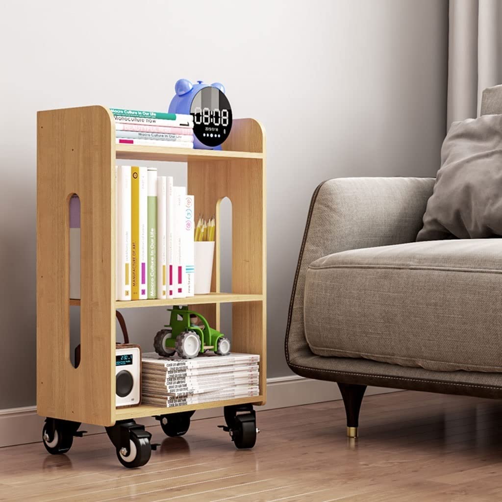 ULTRAWAVE Bücherregal, Bücherregal, Holzrad, Bücherregal, einfaches Regal, Schlafzimmer, Nachttisch, Schrank, kleines Bücherregal, 69 cm hoch, Buch-Organizer