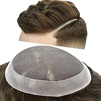Vista 12 de Toupee - Sistema de reemplazo de piezas de cabello humano real para hombres, sistemas de cabello, línea capilar natural, pieza de cabello