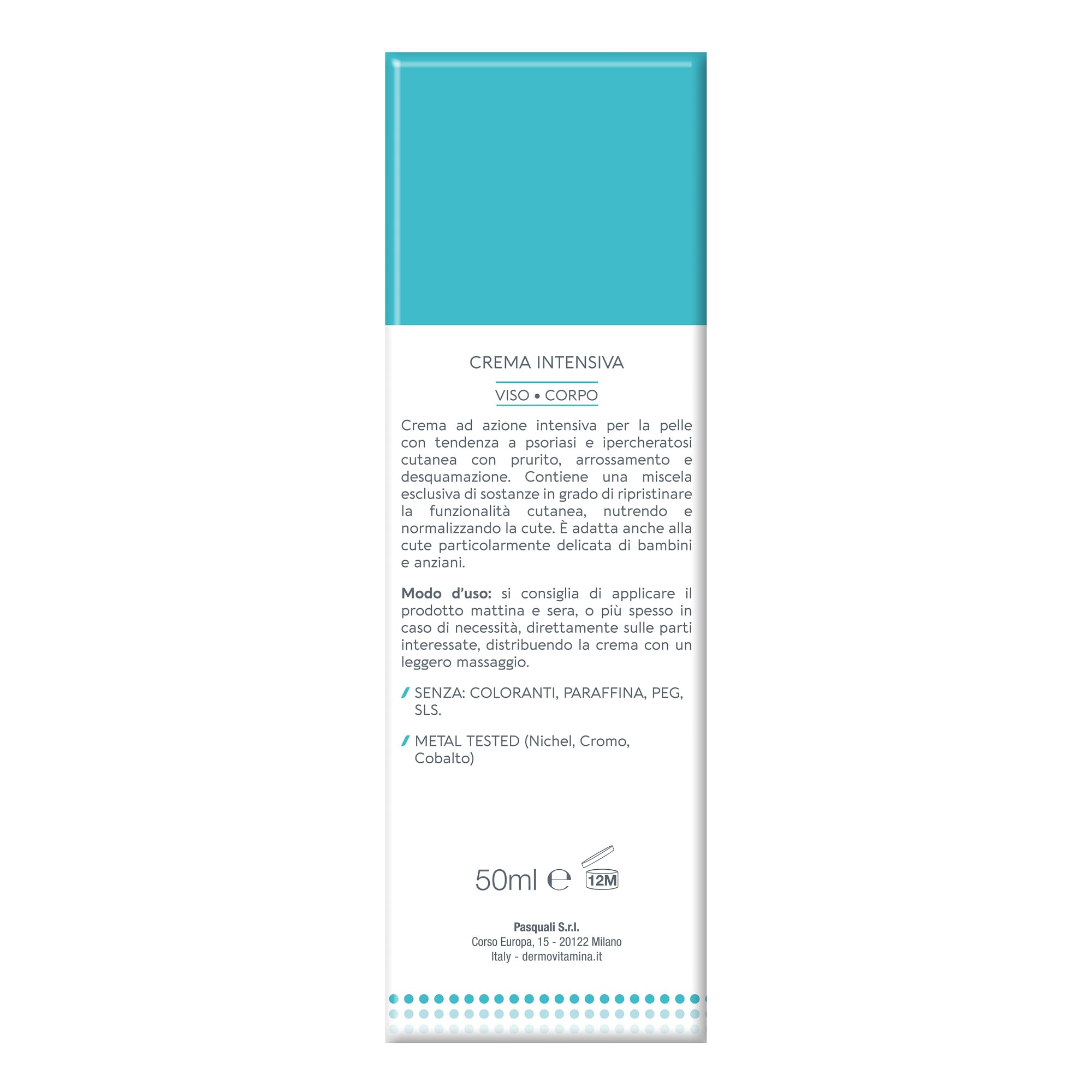 Dermovitamina Calmilene Psoriacare Crema Intensiva - Con Vitamina E e Ceramidi - Per la Pelle con Prurito, Arrossamento e Disquamazione - Con tendenza a Psoriasi e Ipercheratosi Cutanea - 50 ml