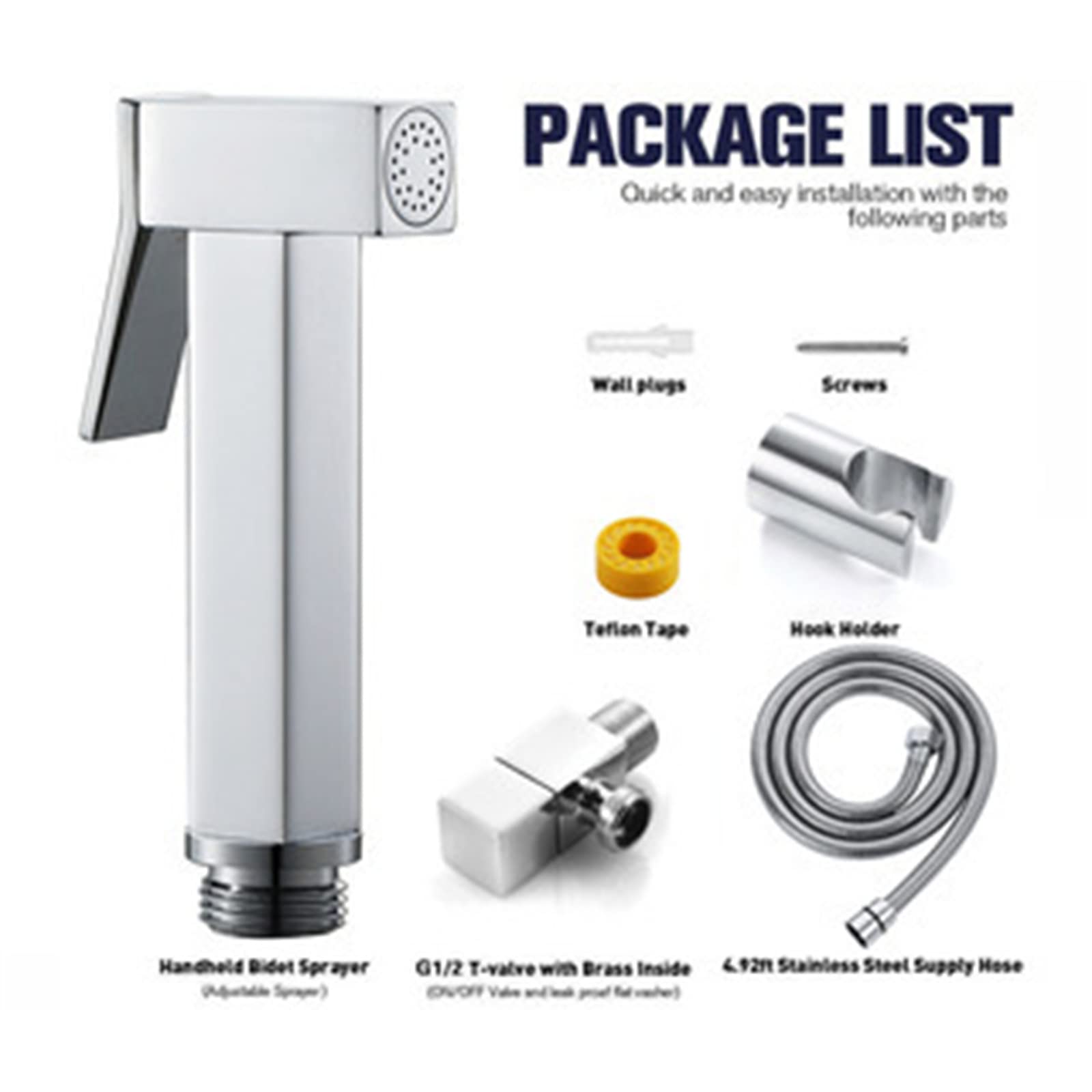 Douchette WC, Pulvérisateurs de Bidet à Main Laiton Portable Douchette Toilette WC Haute Pression Bidet Toilette Multifonctionnel Kit Hygiene WC pour Hygiène Personnelle
