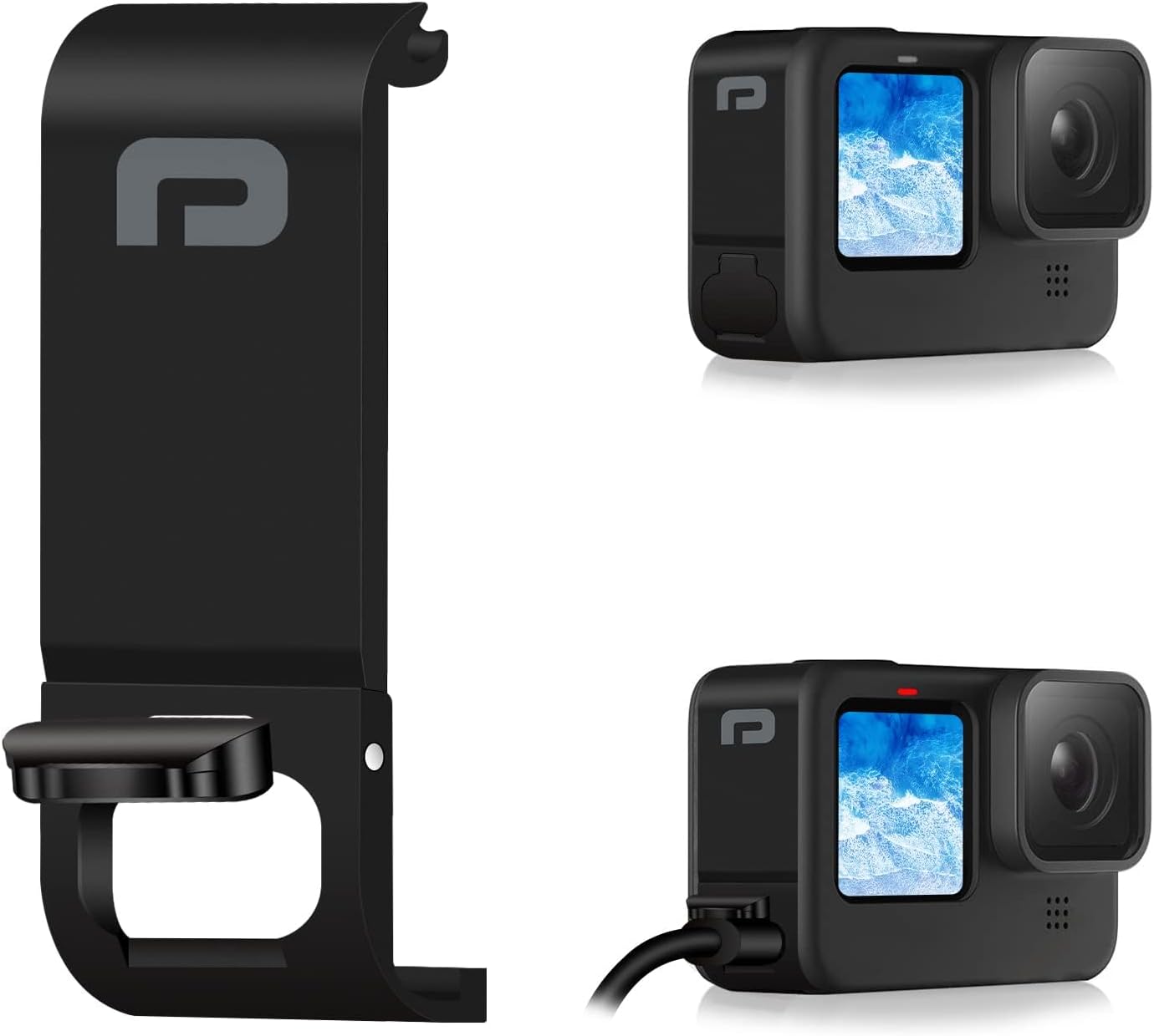 Replacement Side Door for GoPro Hero 13/12/11/10/9 Black,Dustproof Pass Through Battery Cover Type-C USB Charging Port Repair Part Camera Accessories