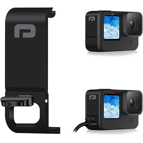 Replacement Side Door for GoPro Hero 13/12/11/10/9 Black,Dustproof Pass Through Battery Cover Type-C USB Charging Port Repair Part Camera Accessories
