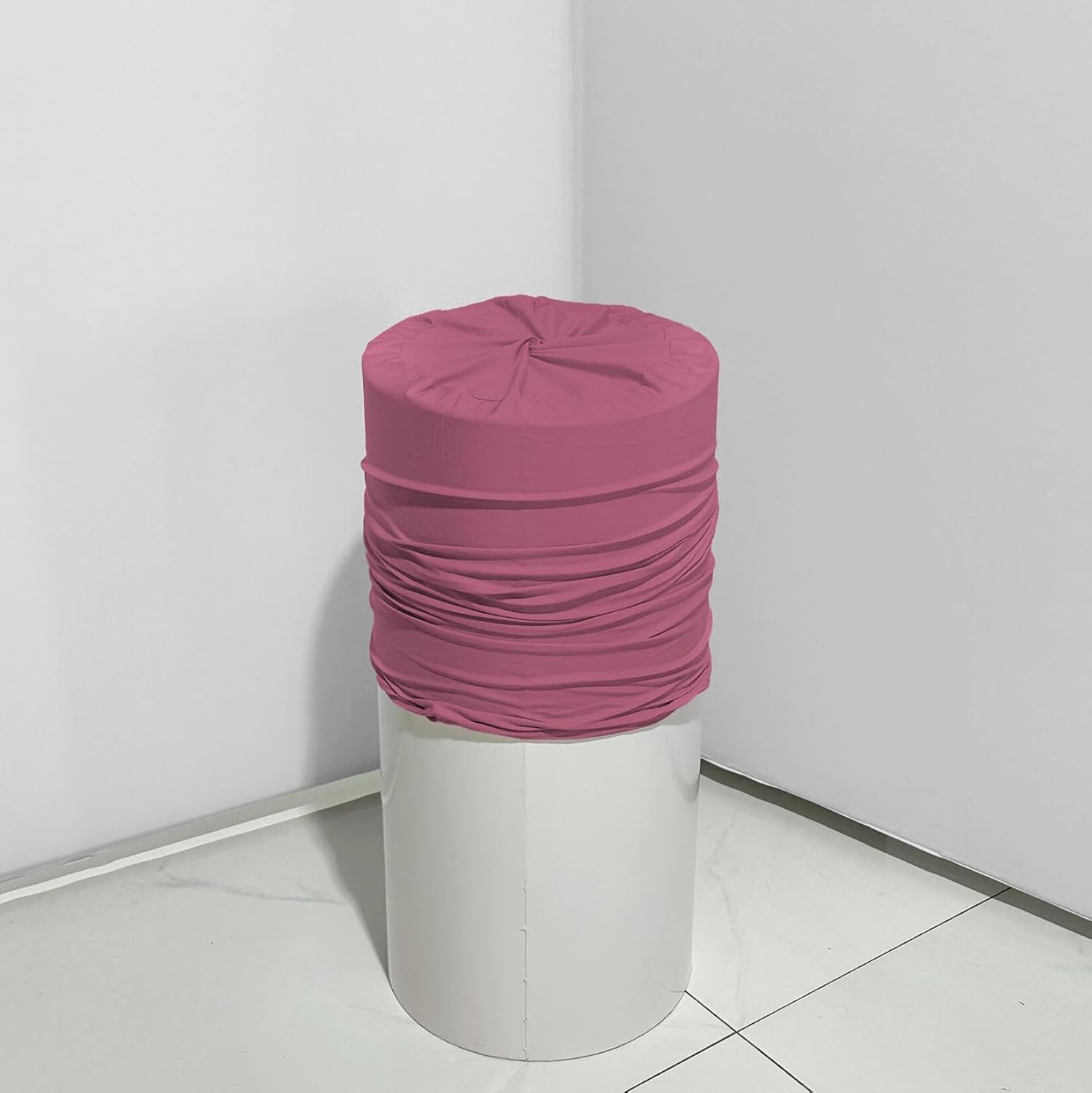 Set of 3 Reusable Polka Dot and Plaid Cylinder Covers, Spandex Elastic Pedestal Covers for Birthday, Baby Shower, Carnival, and Retro-Themed Party Decorations